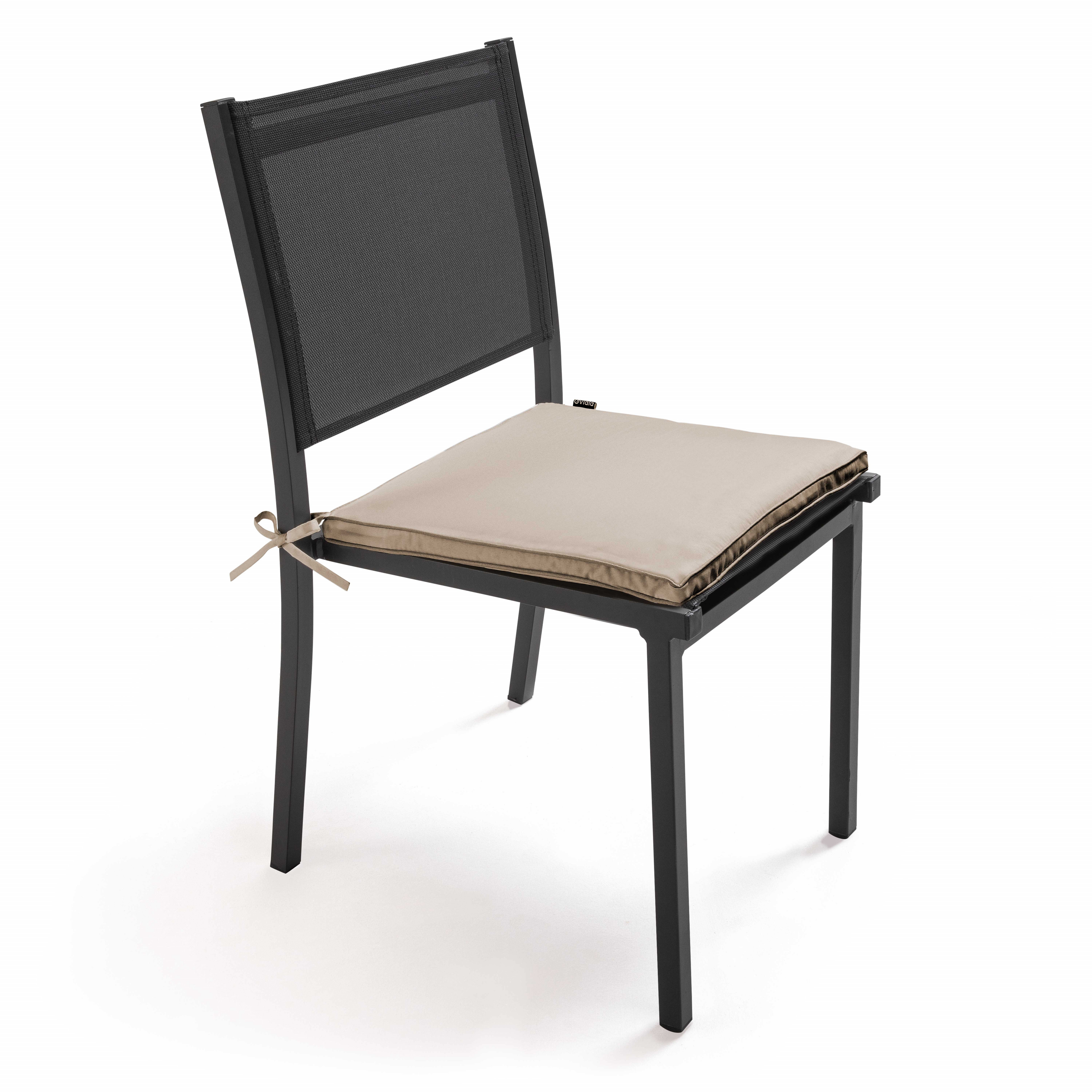 Cojín silla multiposición exterior bicolor marrón y crudo