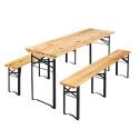 Conjunto mesa et 2 bancos de madera plegables 180 cm