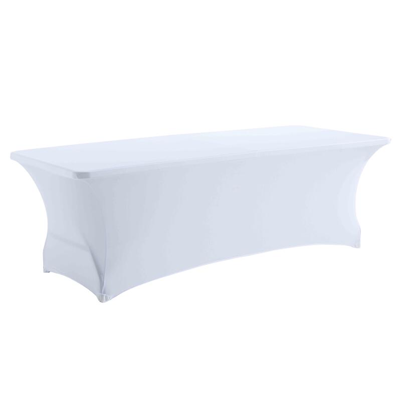 Funda de mantel elástica para mesa plegable 244cm blanco