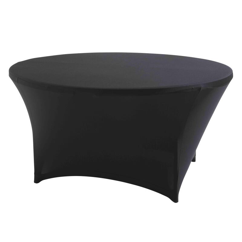 Funda de mantel elástica para mesa redonda 180cm negro