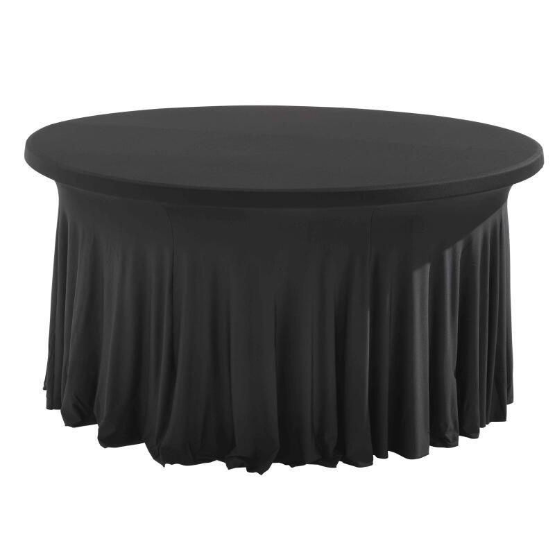 Mantel para mesa redonda 180cm elástico negro