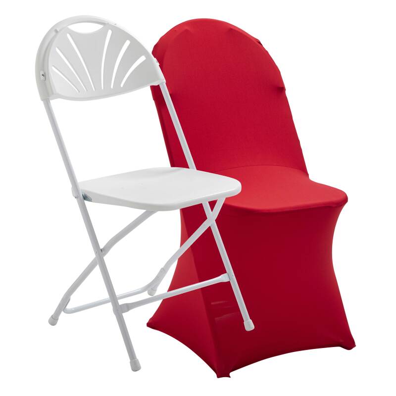 Silla plegable y funda de silla roja