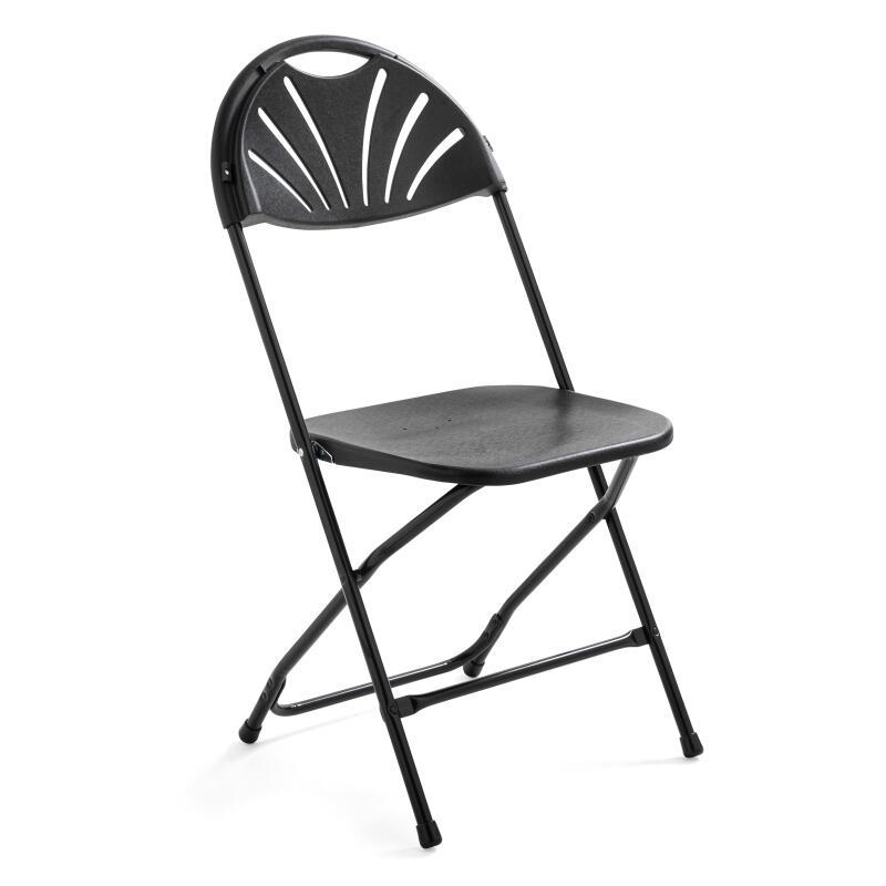 Silla plegable de plástico negro