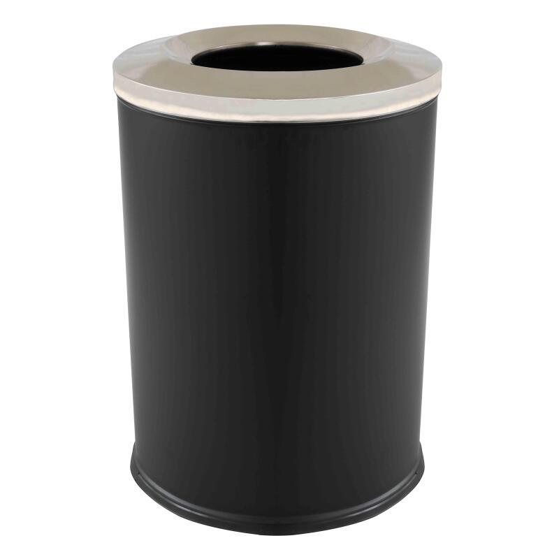 Papelera redonda de acero negro mate 240 L