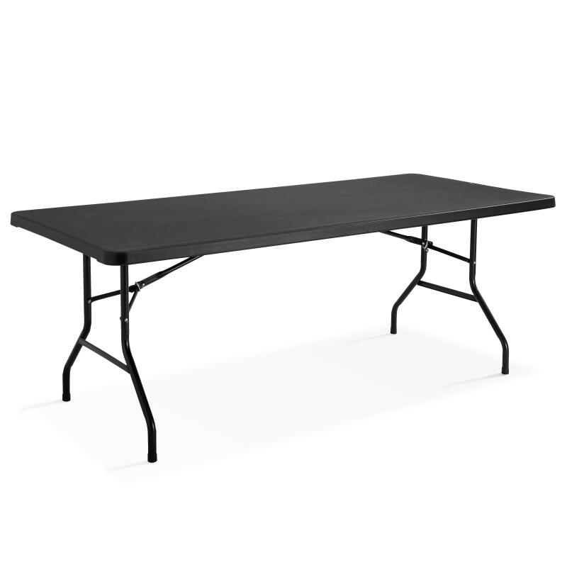 Mesa plegable monobloque negra 180 cm - 8 plazas