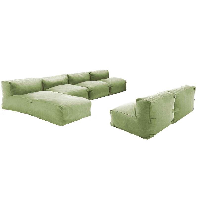 Mobiliario de jardín modular con 5 sillones y 1 chaise longue. 