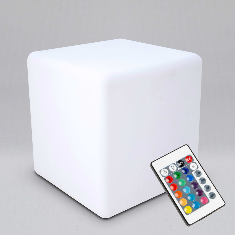emulsión desconectado Bastante Cubo LED multicolor con mando 30 cm | Oviala