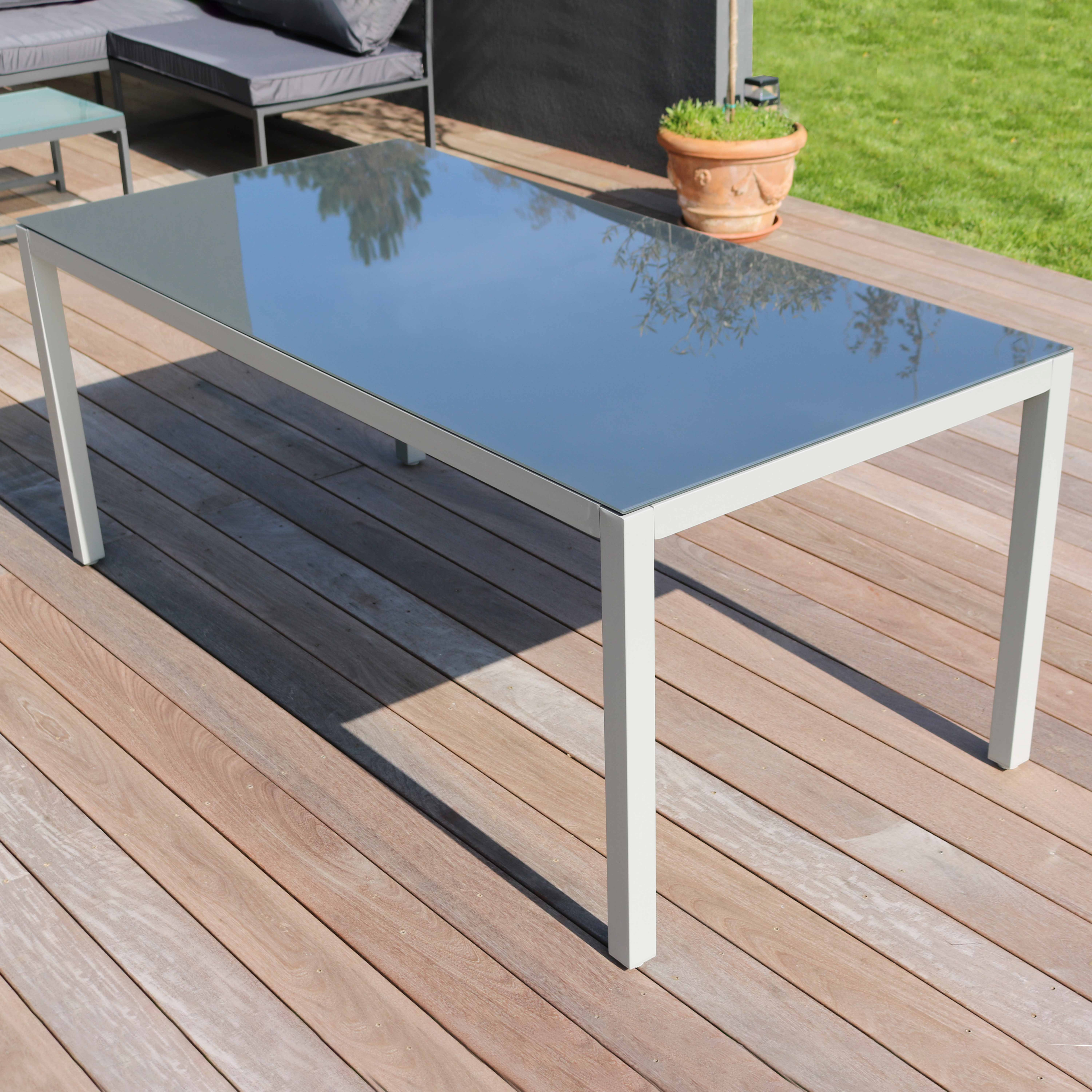 Mesa de exterior aluminio / tablero resina 130 x 80